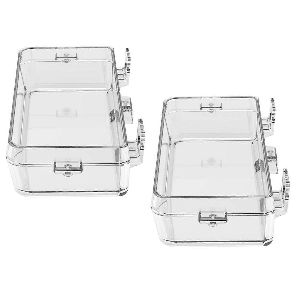 2Pcs Reptile Feeding Bowls Practical Reptile Feeders Clear Reptiles Feeding Holders for Reptile(S)