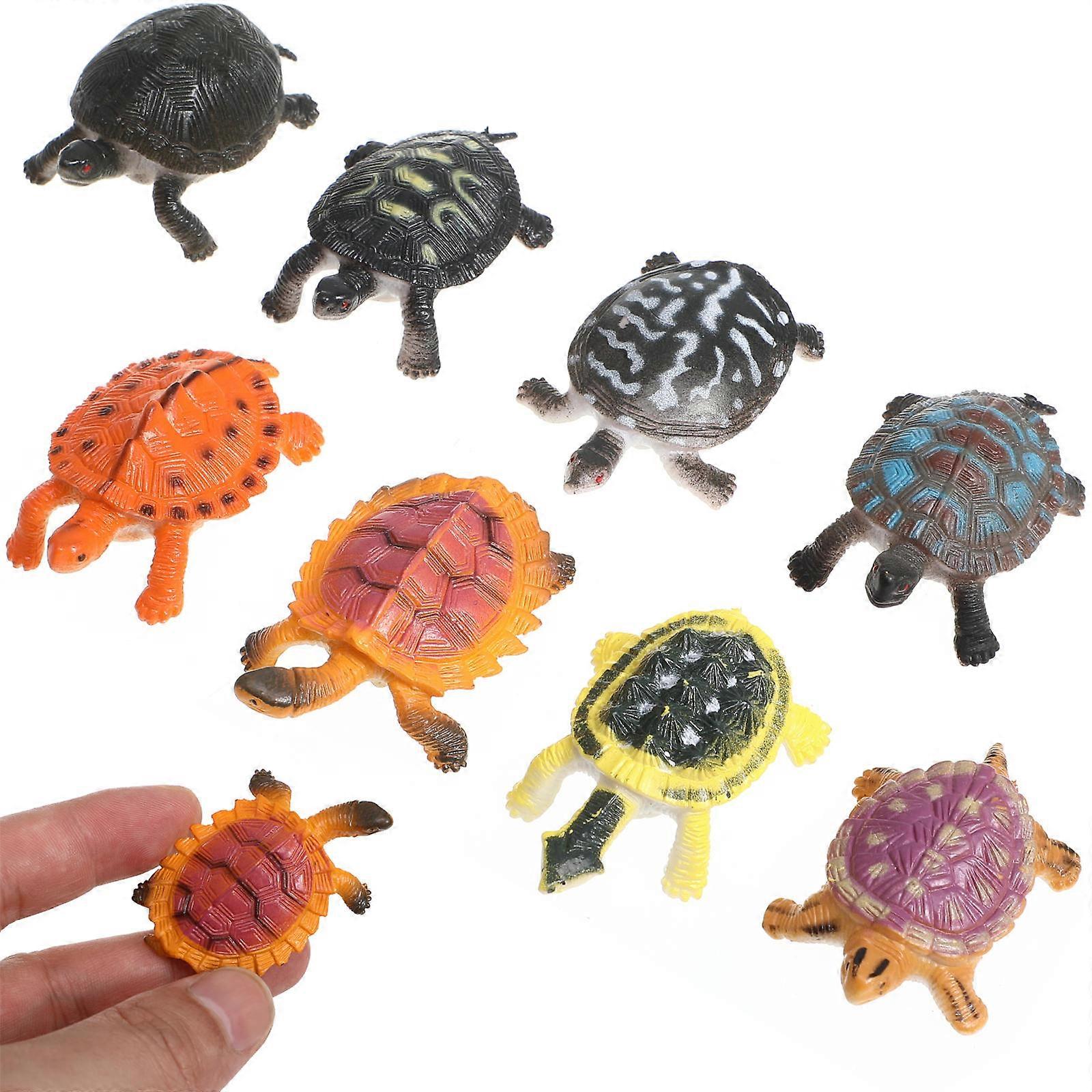 Educational Toy 8Pcs Simulation Plastic Model Sea Turtle Figurines Perfect Children Sized 5X3X2 Cm Promoting Intelligence Development