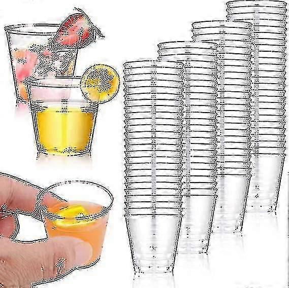 100 Pack Plastic Shot Glasses 30ml, Reusable Party Drinking Cups