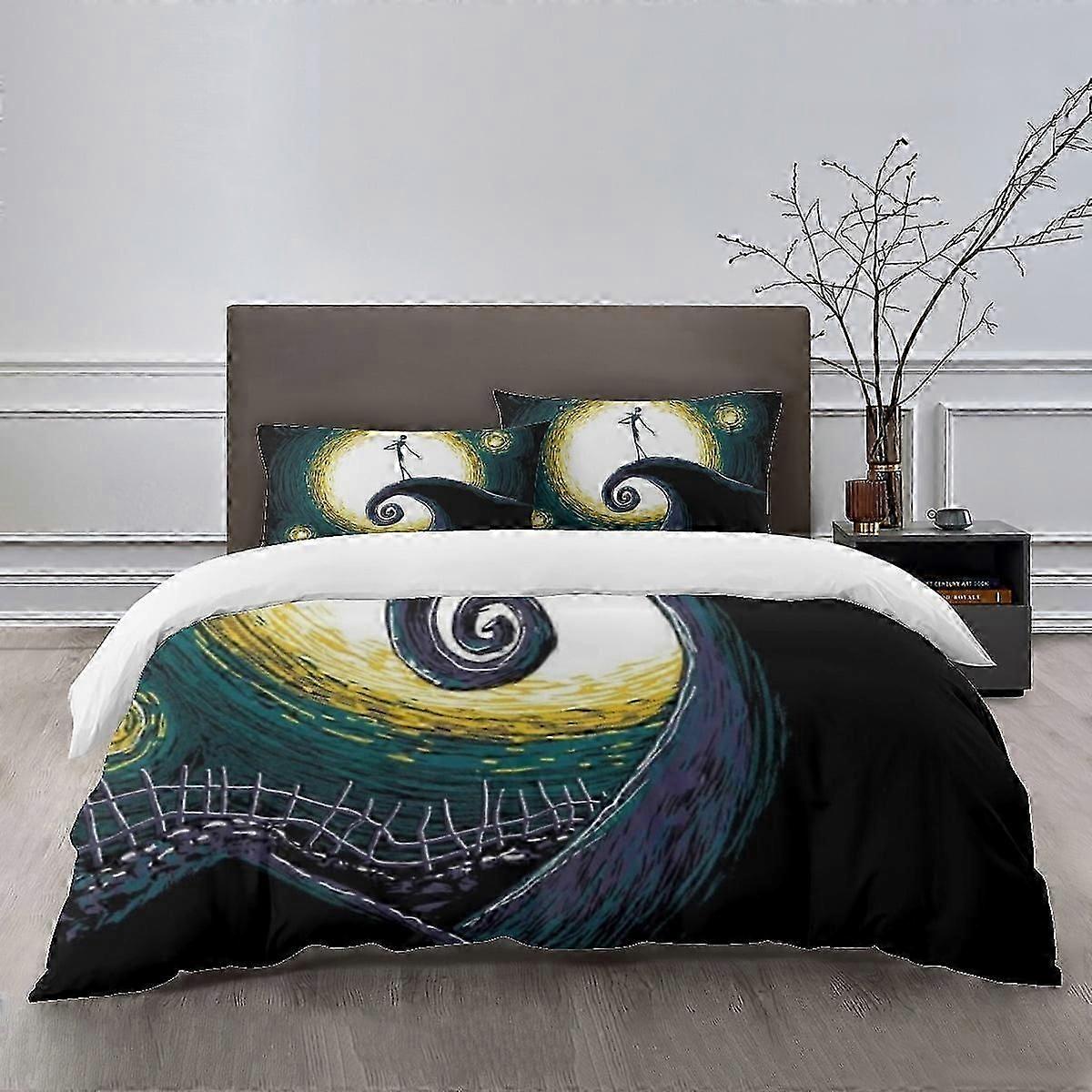 Lakanat g1267 Painajainen ennen joulua Vuodevaatteet Sänky Sarjakuva pussilakana Kevyt 3-osainen vetosarja lapsille Pojat Tytöt (1 pussilakana a