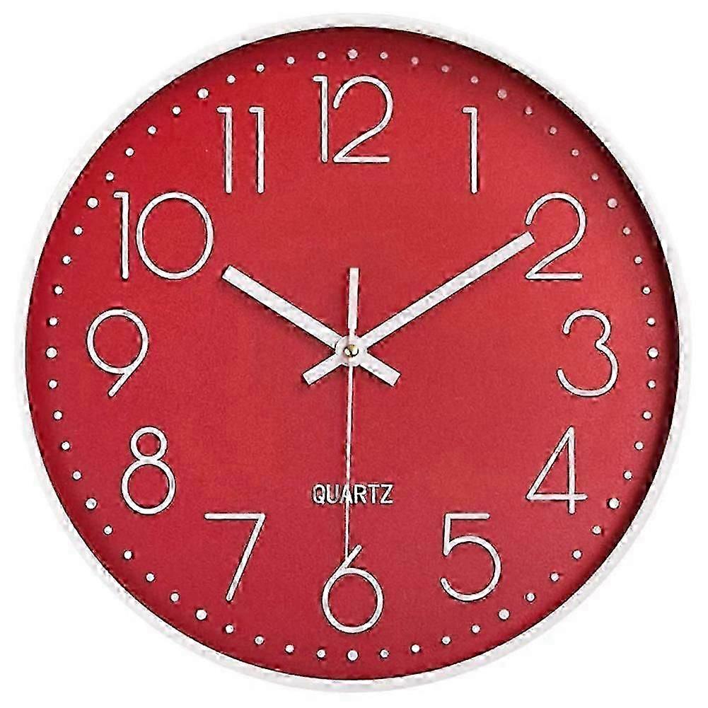 12inch Modern Wall Clock Battery Powered Silent Non Ticking Quartz Clock Easy to Read Digital Wall Clocks -
