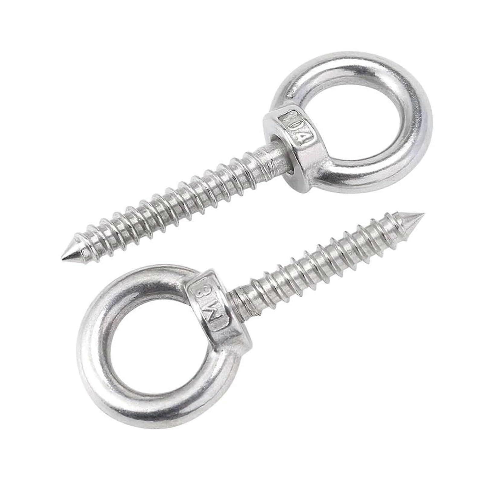 High-Performance Eye Hooks 4-Pack M4 – M12, Self-Tapping Stainless Steel 304 Screws, Heavy-Duty M5x30mm