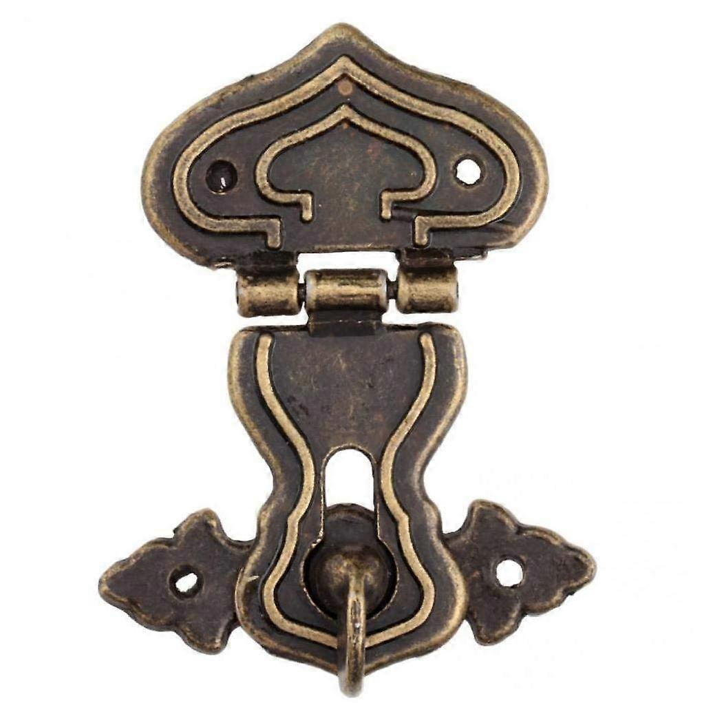 Retro Antique Bronze Heart Hasp Lock with Hook and Screws for Drawer Cabinet Jewelry Box