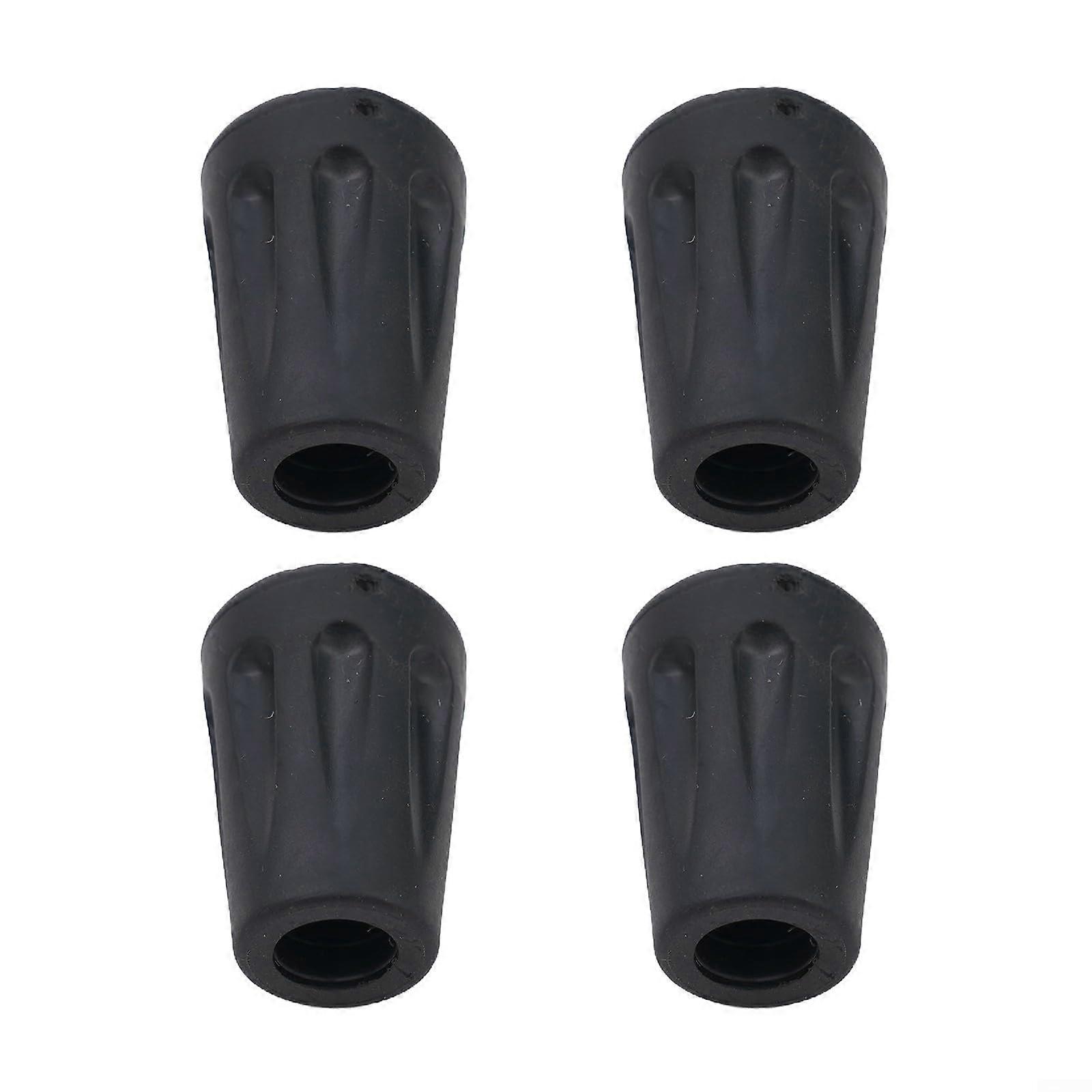Trekking Pole Protection Set of 4 Rubber Ferrule Covers for Walking Canes, Increases Safety while Walking