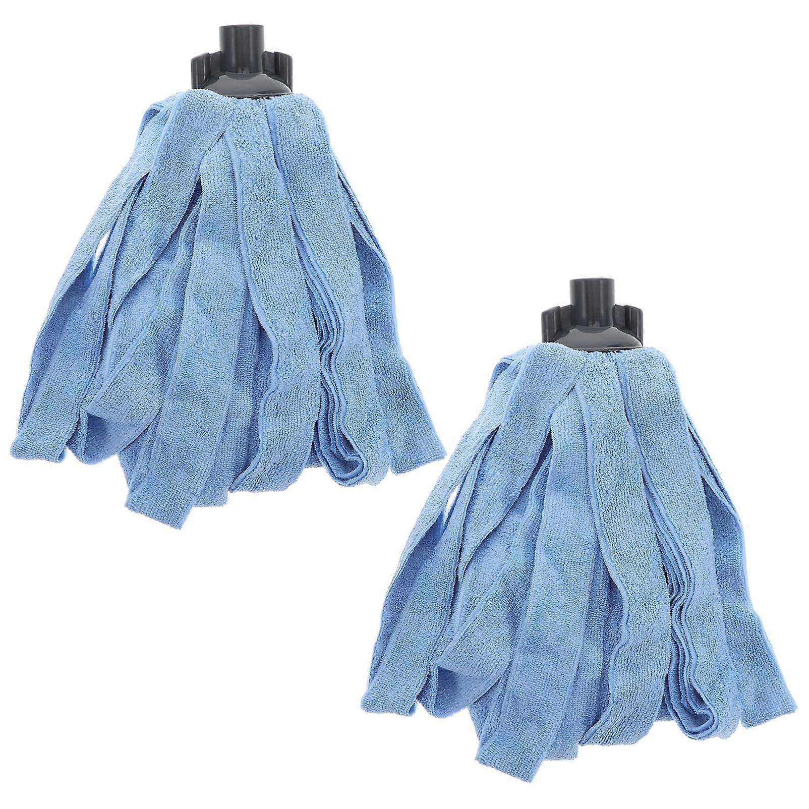 Microfiber Mop Head Replacement 2 Pack For Hardwood Tile Marble Surfaces Blue