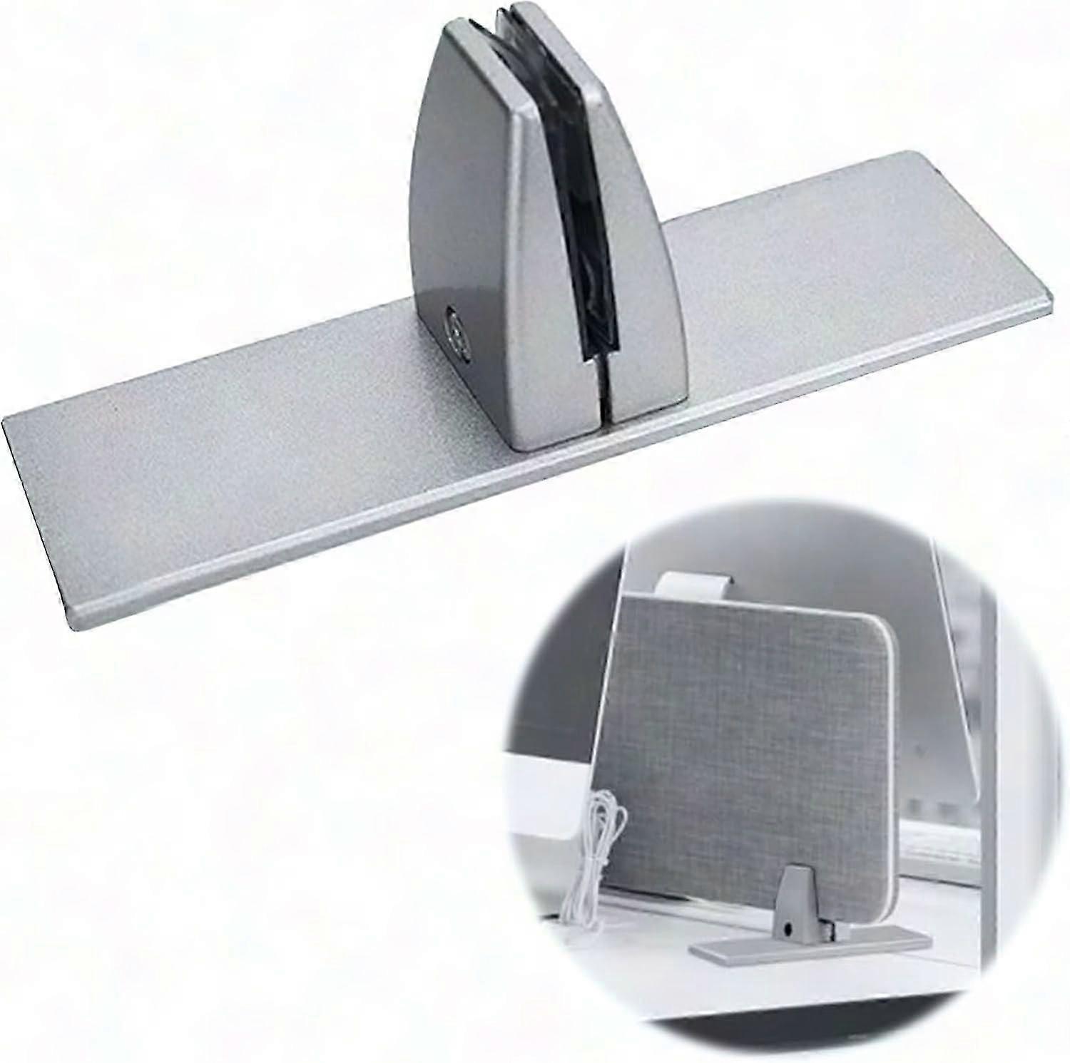 Adjustable Aluminum Glass Clamp for 3-25mm Plexiglass Table Divider - Office Lab Partition Clip (1PC)