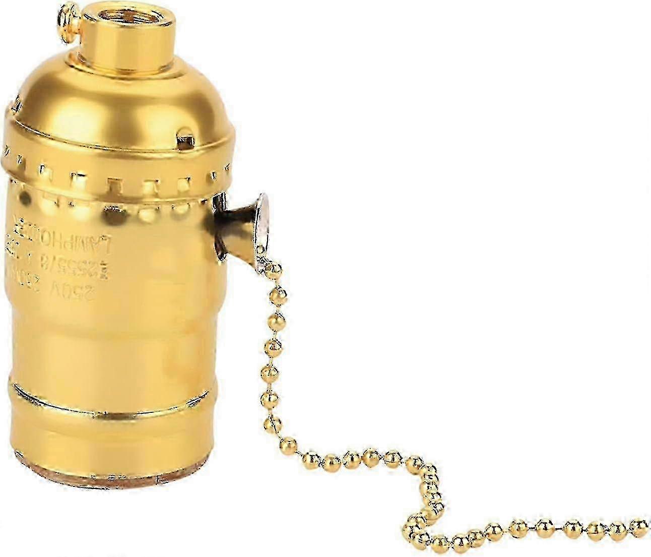 Optimized E27 Aluminum Desk Lamp Socket with Vintage Pull Chain for Lighting