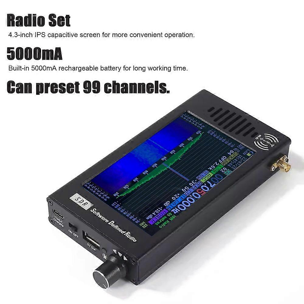 Portable Handheld Radio Set SDR Radio Receiver Professional 100KHz-149MHz Radio Multifunctional ShortWave Antenna Radio Set