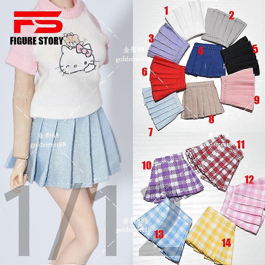 Maßstab 1/12 weibliche Puppen Kleidung karierter Rock Plisseerock Passform 6 '' Actionfigur Körpermodell