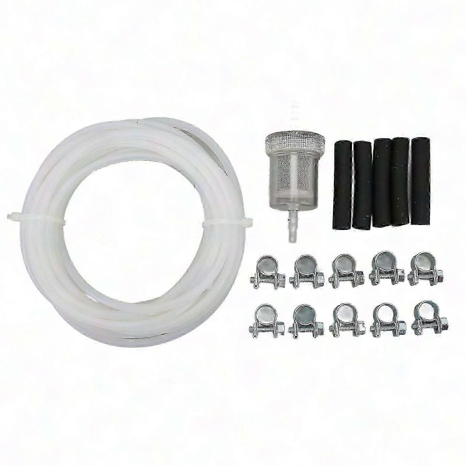 5m Car Air Parking Heater Fuel Line Hose Clip Kit with Fuel Filter Replacement for Webasto Heater