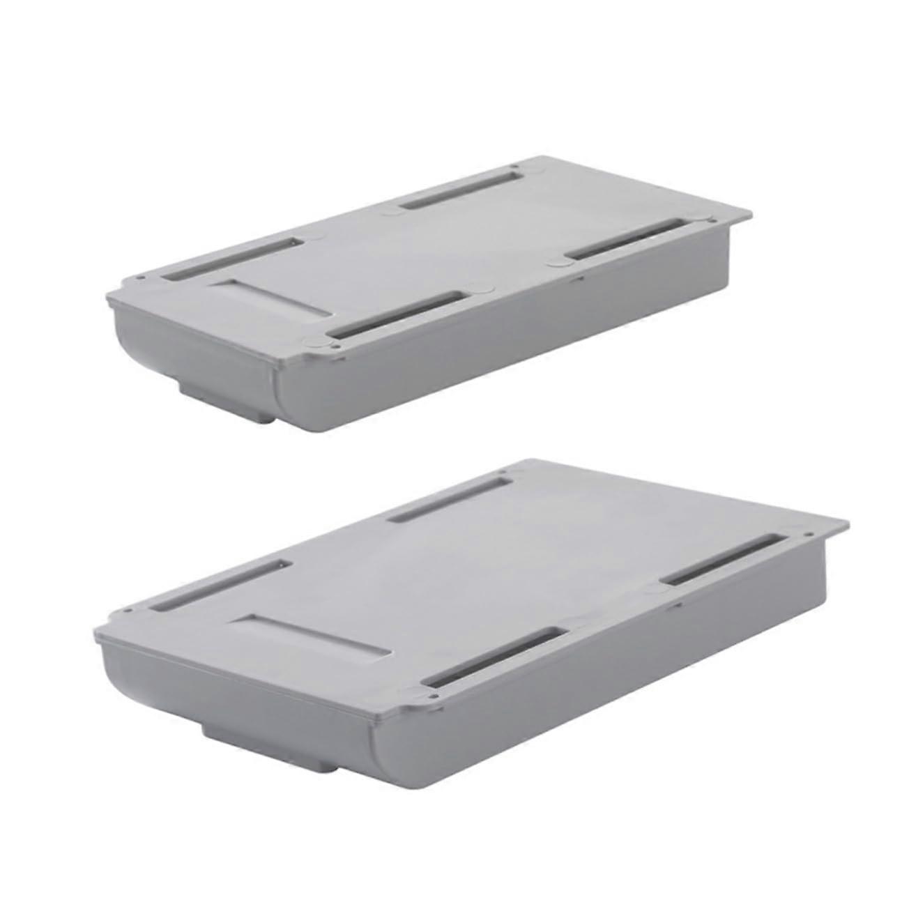 2pcs Self Adhesive Under Desk Drawer Organizer with Smooth Slide Rail for Grey Desk Storage of Stationery and Small Items