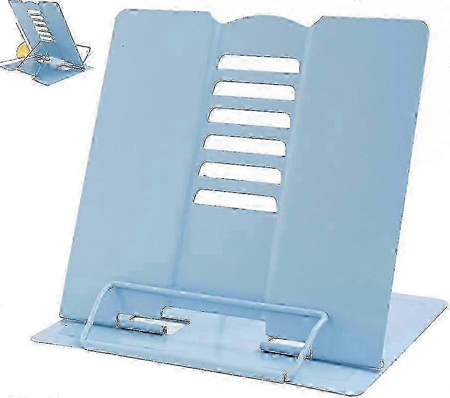 Blue Metal Book Stand Holder for Reading & Displaying Books