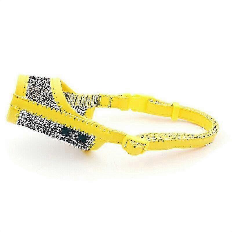 Breathable Mesh Muzzle for Chihuahua Dogs - Anti-Bite Grooming Solution to Stop Barking, Fits 3-2XL Sizes in Yellow