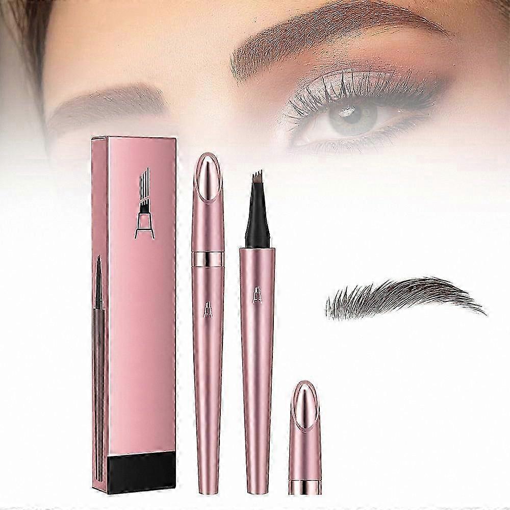 3D Microblading Eyebrow Pencil, Waterproof Fine Stroke Tool for Natural Makeup, 4-Fork Tip Design for Effortless Brows