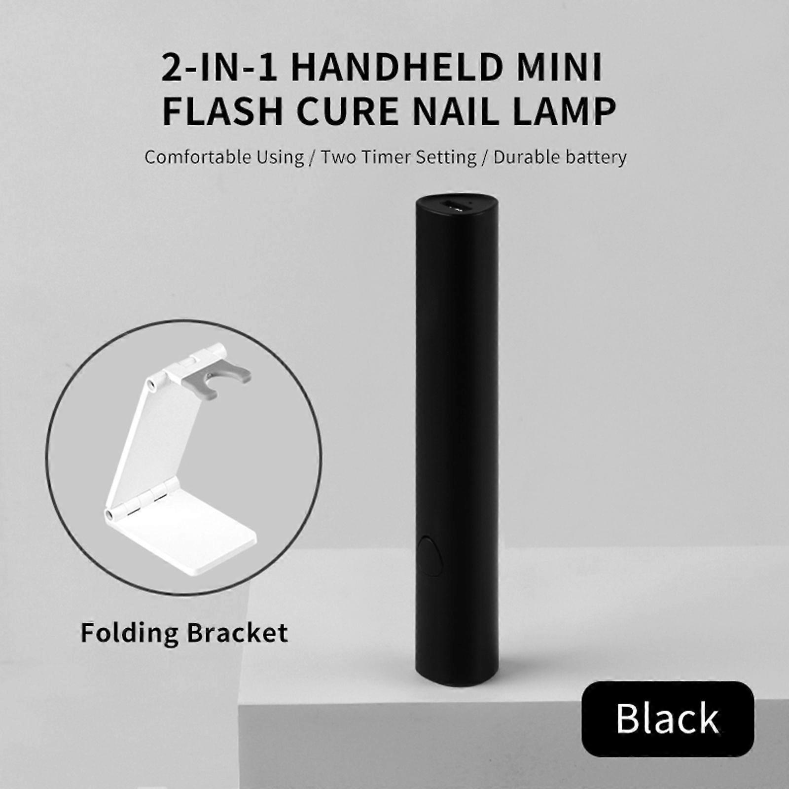 Handheld UV LED Nail Lamp Gel Polish Nail Dryer with 20s/60s Timer Rechargeable Nail Glue Curing Lamp with Foldable Stand Nail UV Light LED Therapy Li