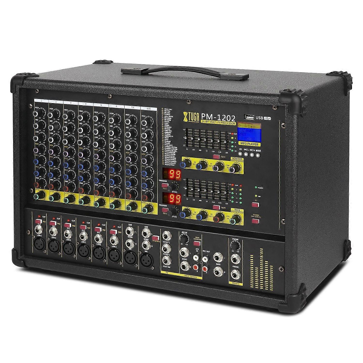 XTUGA PM1202 900W 10 Channel Stage Power Mixer