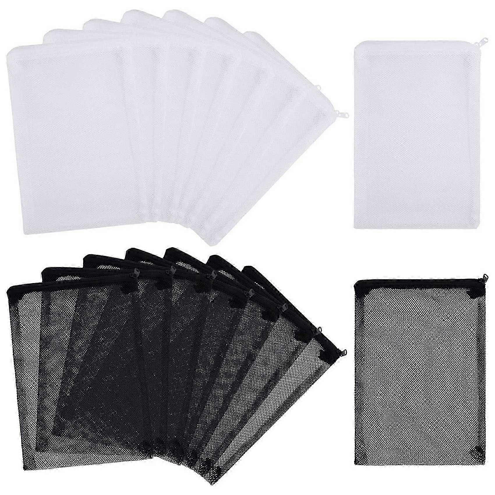 16 PCS Aquarium Mesh Media Filter Bags, Nylon Media Filter Mesh Bags with Zipper (for Particulate Carbon), Balls