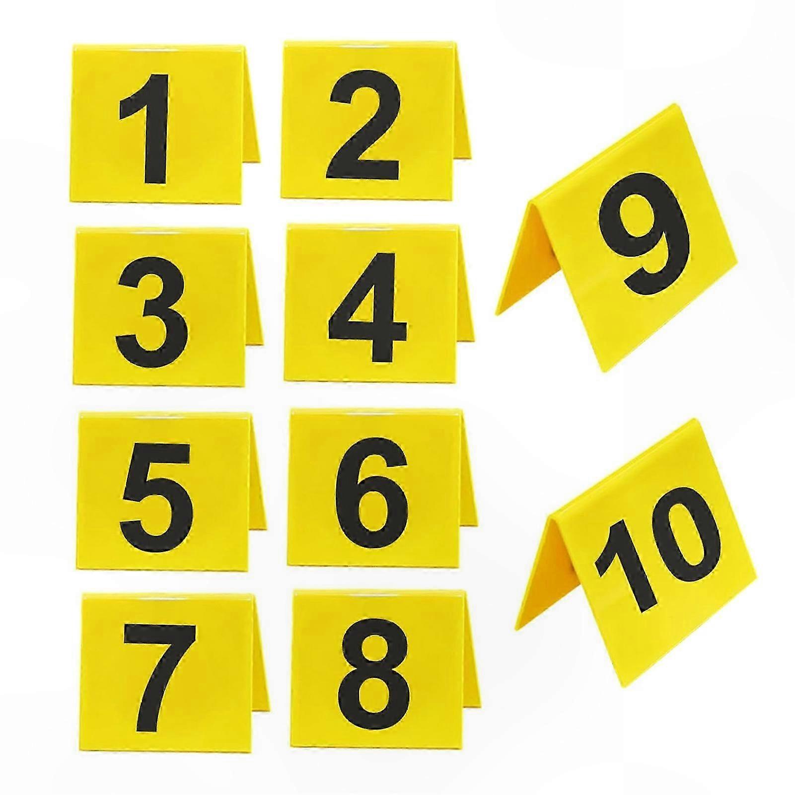 10 Pack Evidence Number Markers 1-10, Double-Sided Acrylic Scene Labels for Detective Themed Events and Decor Use