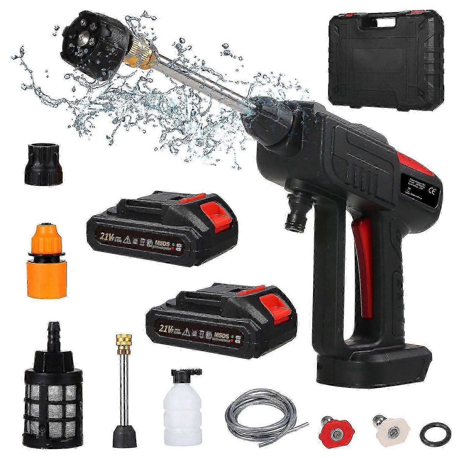 Cordless Power Washer 60bar 300w High Power Washer Machine With 6in1 Spray Rechargeable Battery For