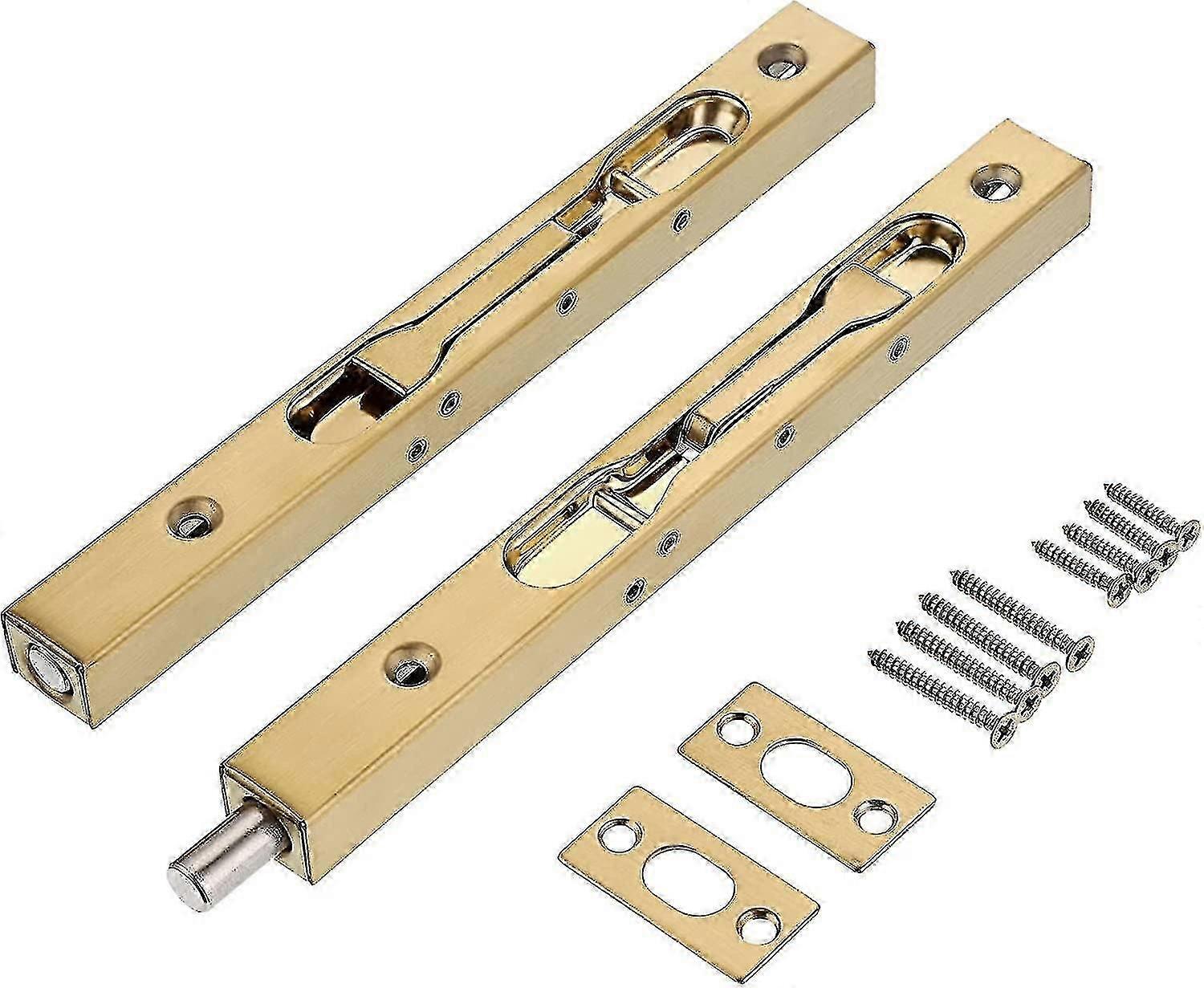 Dummy dørbolter for kompositttre - 8 tommers rustfritt stål flush latch 2 stk sett