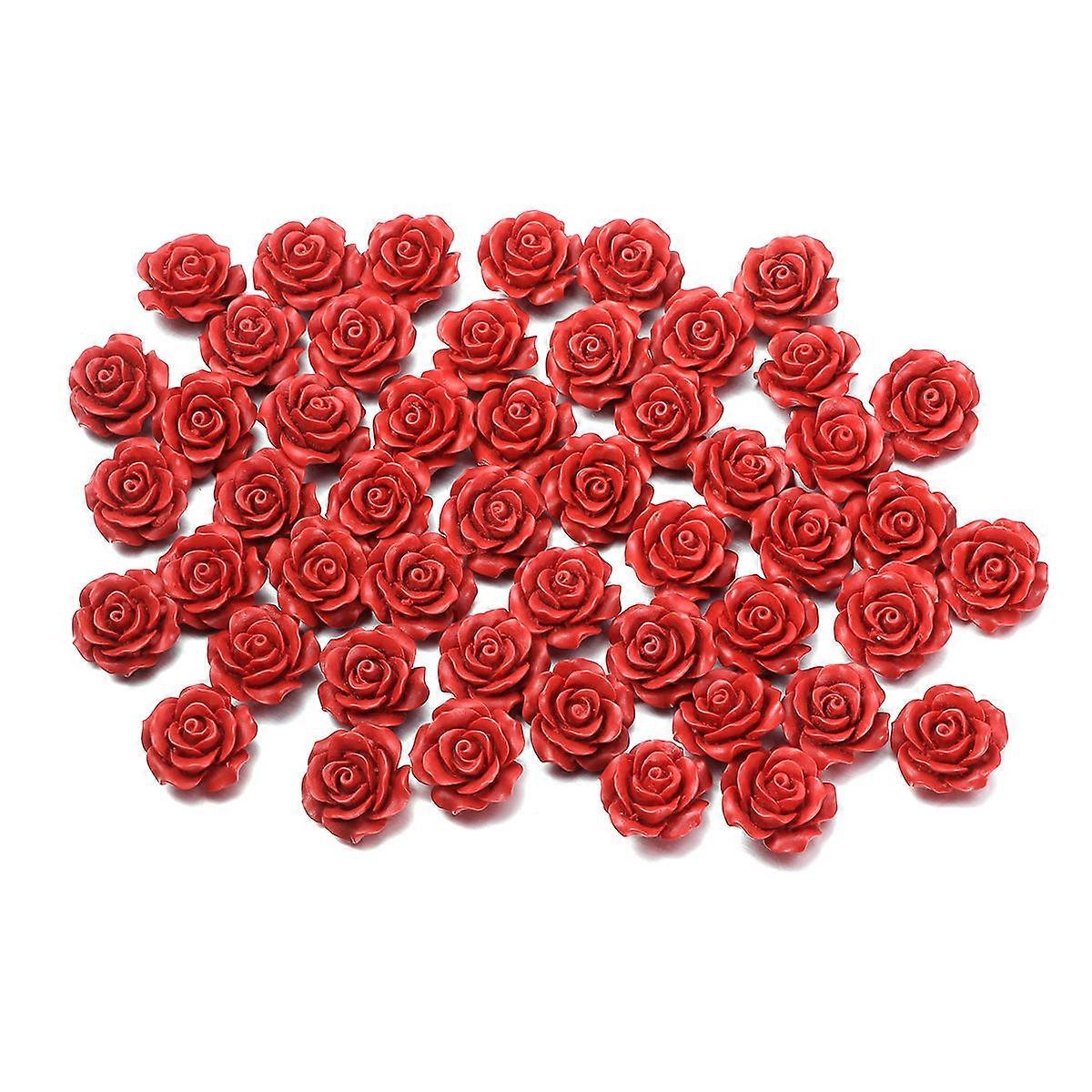 Rose Scatter Beads for DIY Crafts 50Pcs Handmade Jewelry Making Ornaments