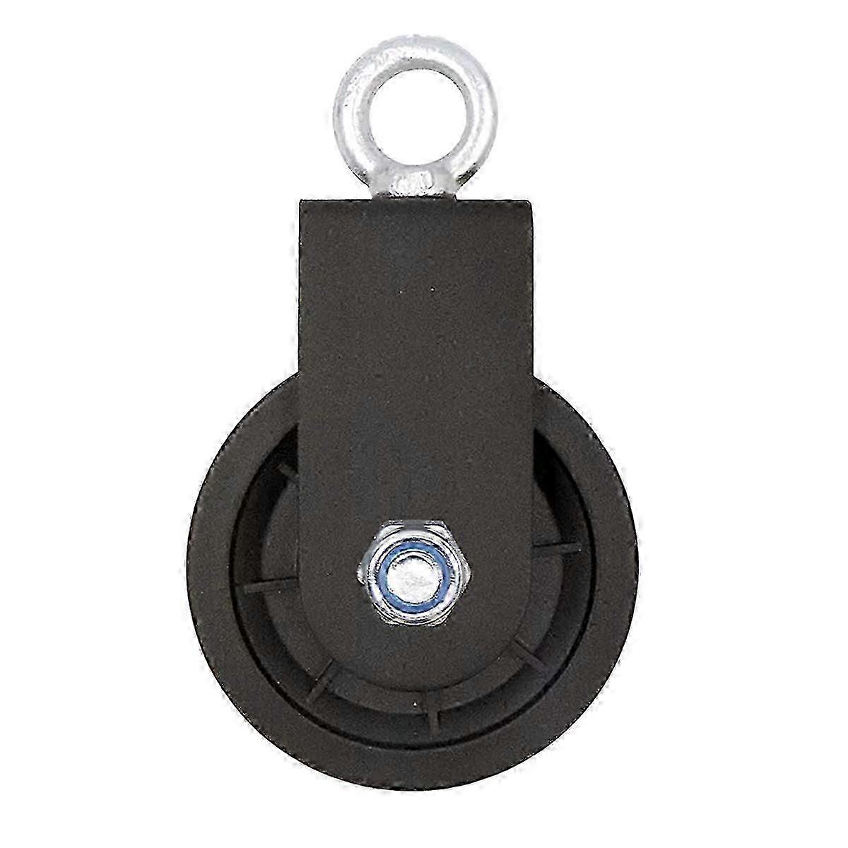 Swivel Pulley Block, Single Pulley Block with U-Mount Bracket Swivel Lifting Pulley Roller Wheel for Wire Rope Cable Pulley Strength Training, 1PC