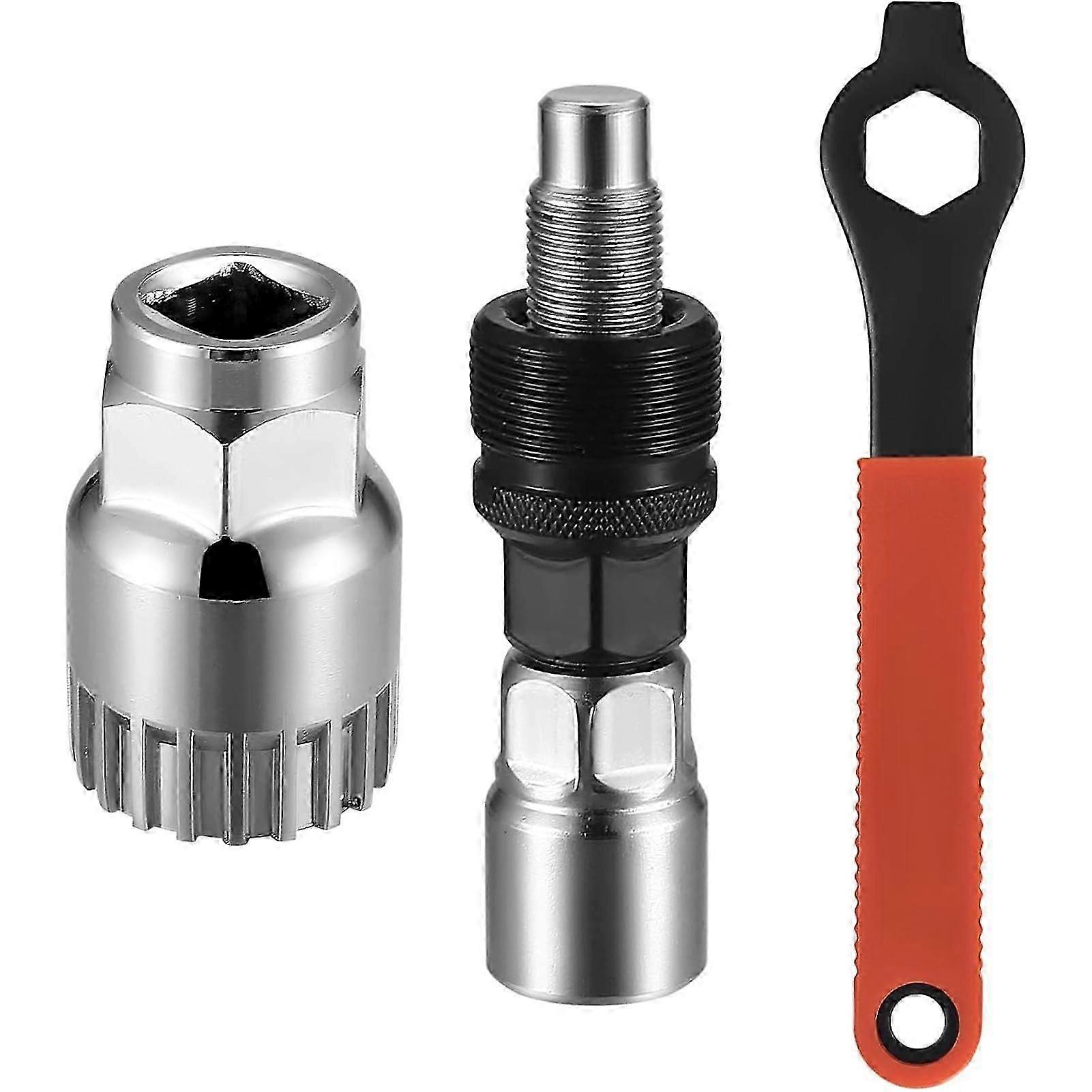 Crank puller and wrench set for professional bicycle maintenance