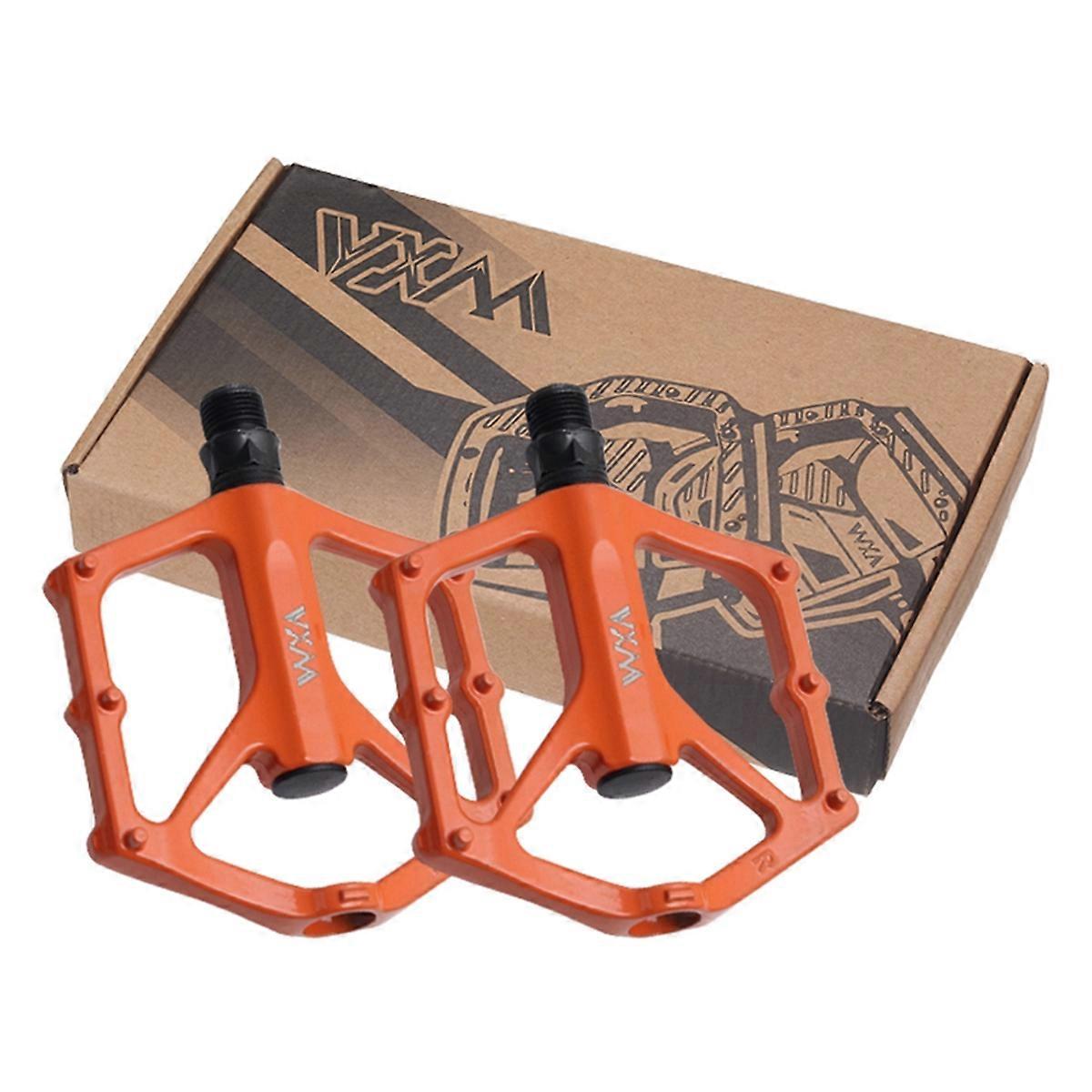 2pcs Bicycle Pedals Ultralight BMX Road Bike Pedals Non-Slip Aluminum Alloy Cycling Parts Orange