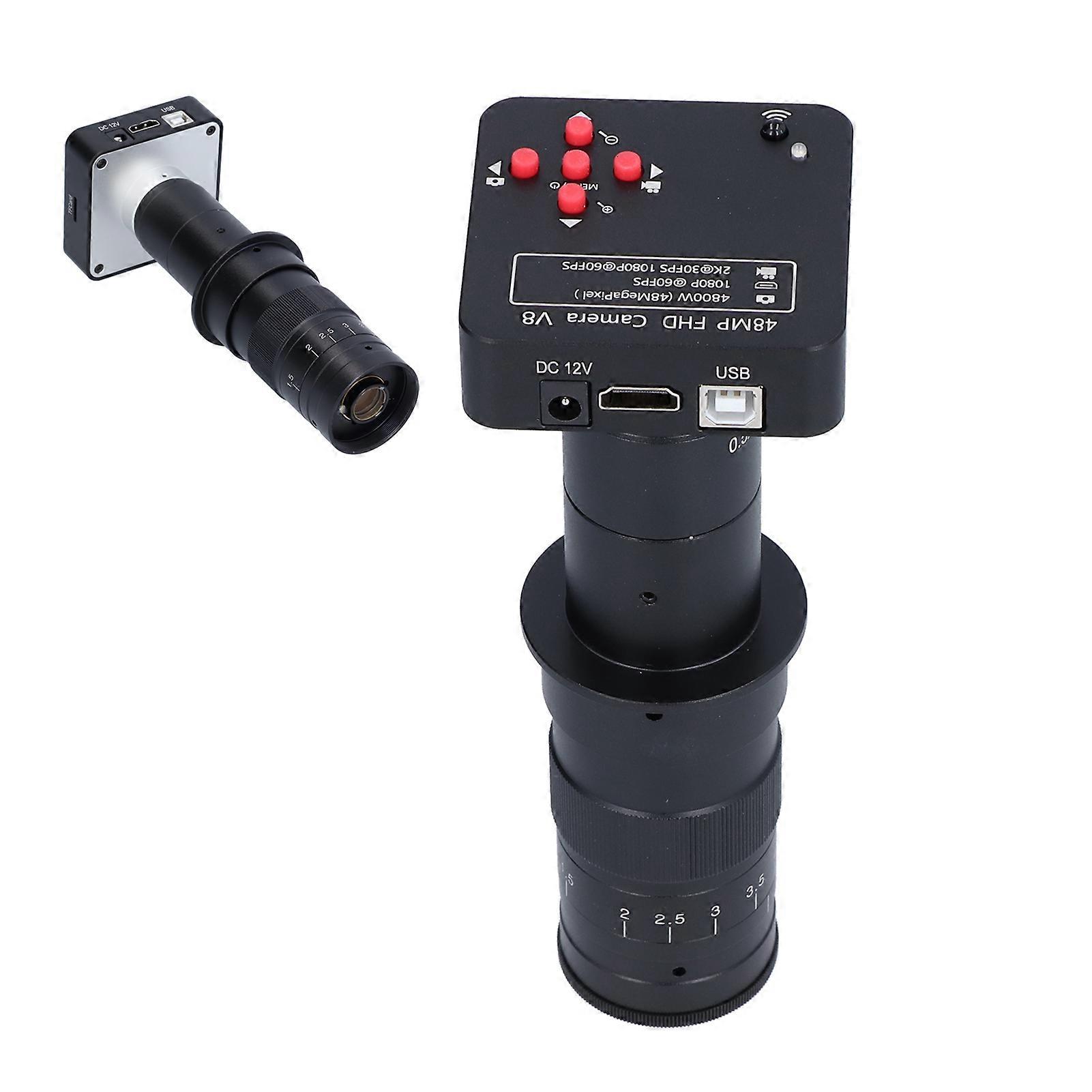 HD 48MP Microscope Camera CMount Digital Camera Kit for Industry Laboratory PCB AC