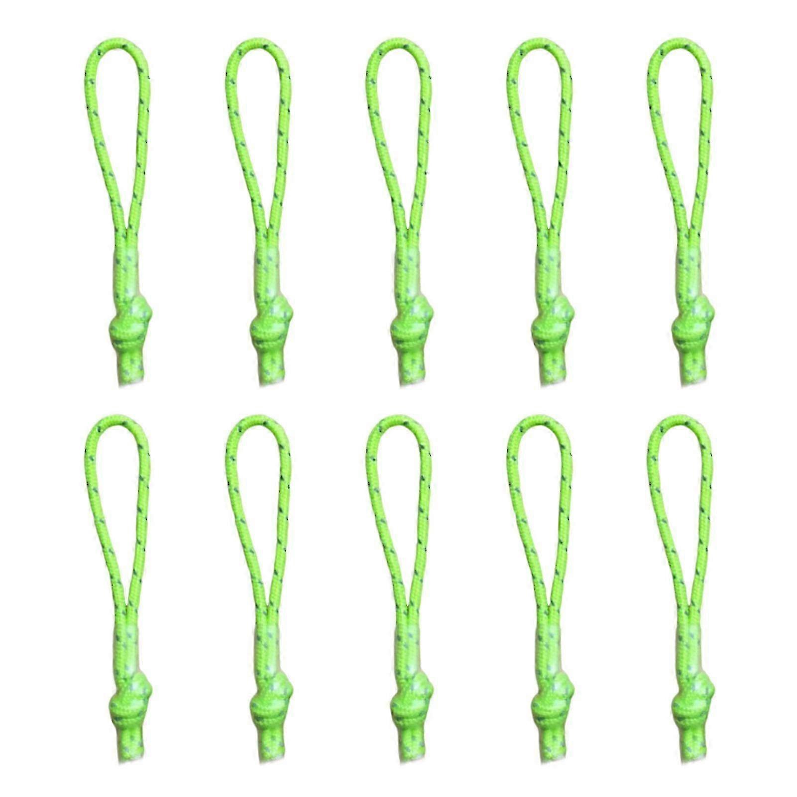 Reflective Tactical Cord Zipper Pulls, Set of 10