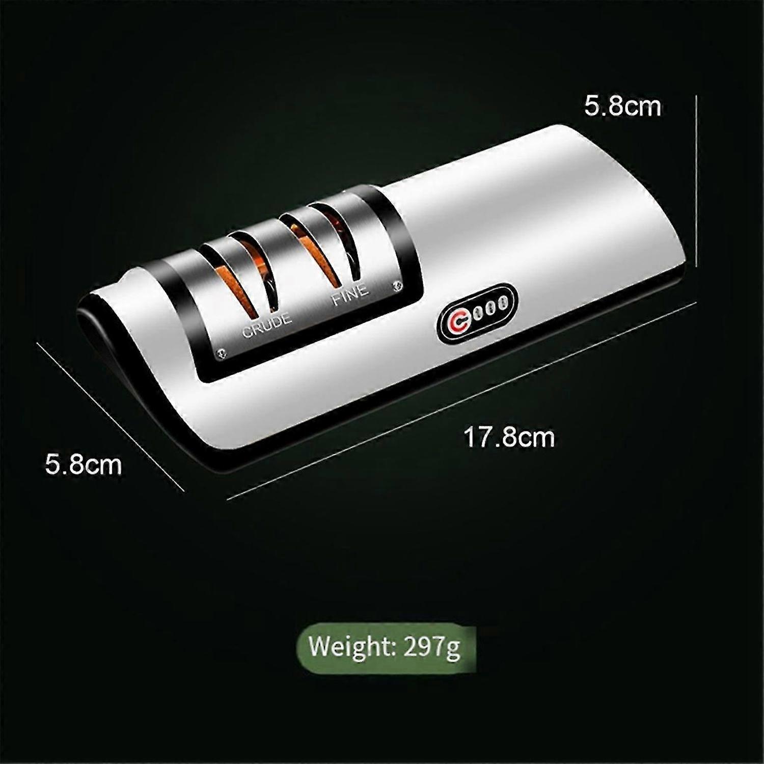 Electric Knife Sharpener Automatic Adjustable Kitchen Tool Black