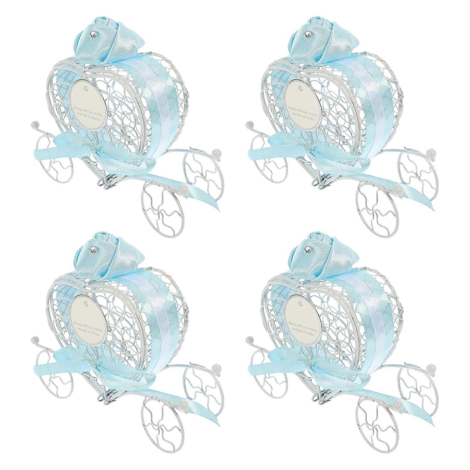 Elegant Candy Treats Box Heart Cart Candy Box for Party Decor 8Pcs
