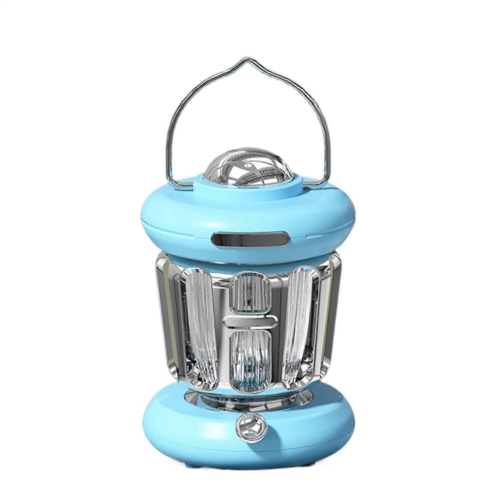 Outdoor Waterproof Camping Lanterns Retro Style Lanterns Portable Hiking Lanterns Rechargeable Blue Tent Light