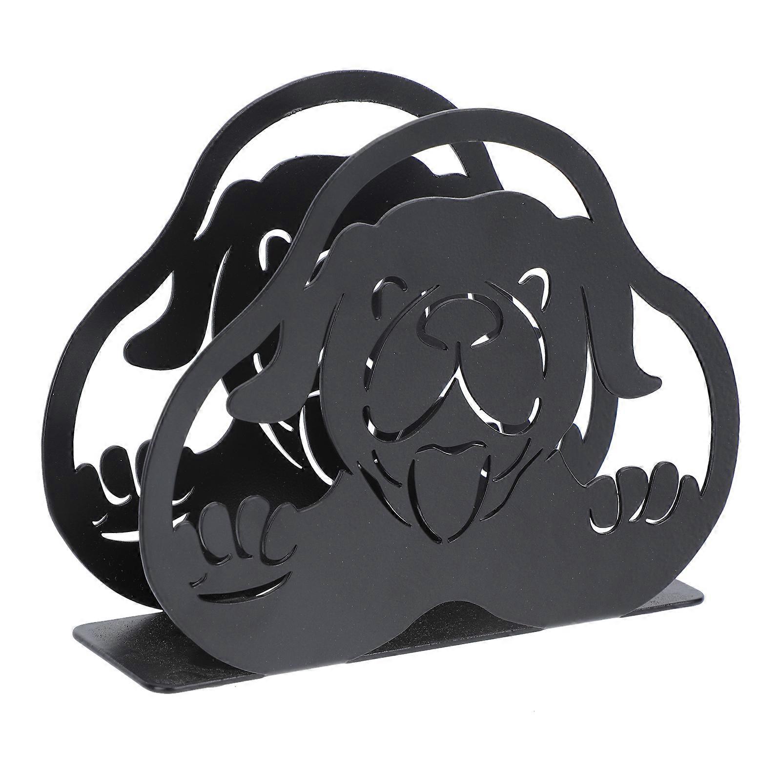 Napkin Dispenser Unique Hotel Napkin Holder Black Color Iron Material 12.7X10.5CM Outdoor Use Napkin Storage 1Pc