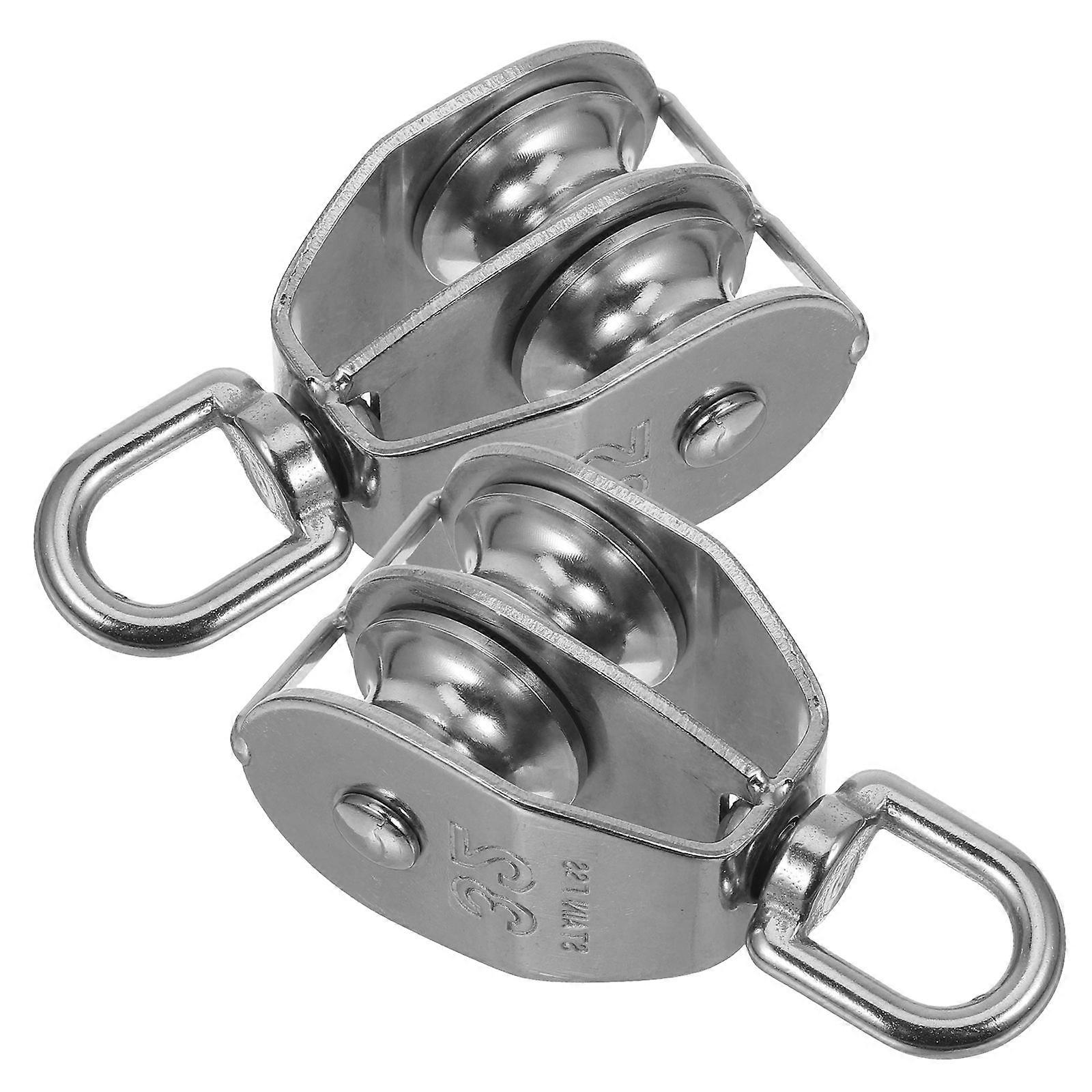 Gym Pulley Blocks Cable Pulley Attachments for Lifting 2Pcs Double Wheel