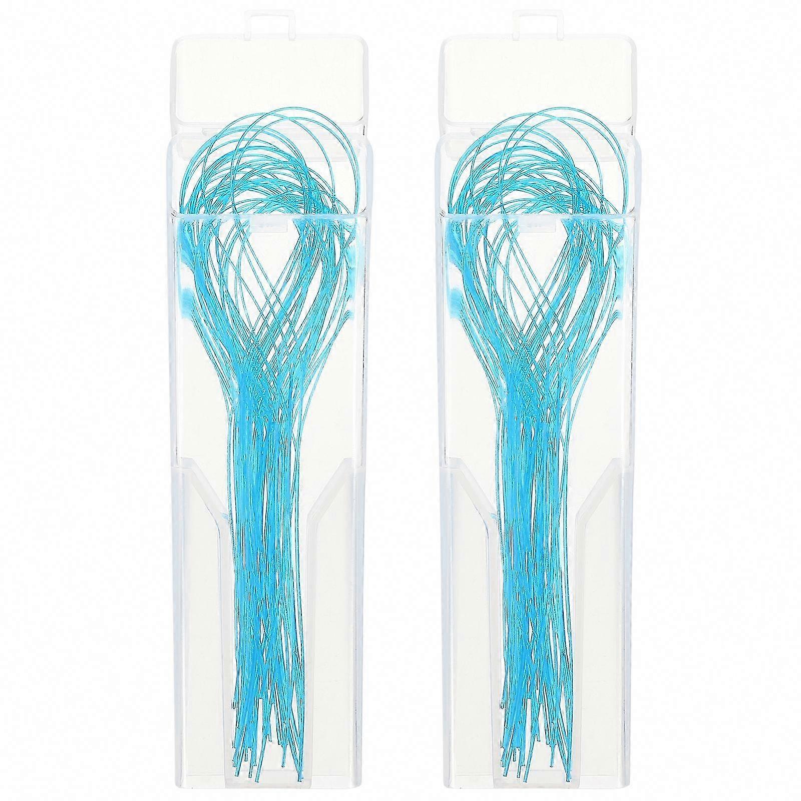 2 Boxes Dental Floss Threaders for Braces, Implants, Teeth Cleaning, Flossers, Threader Flossers