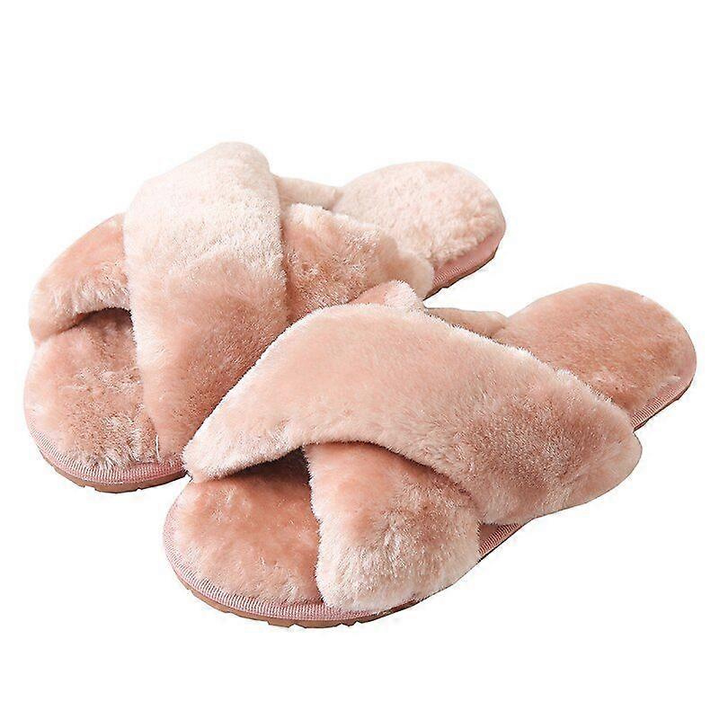 Soft faux fur slippers
