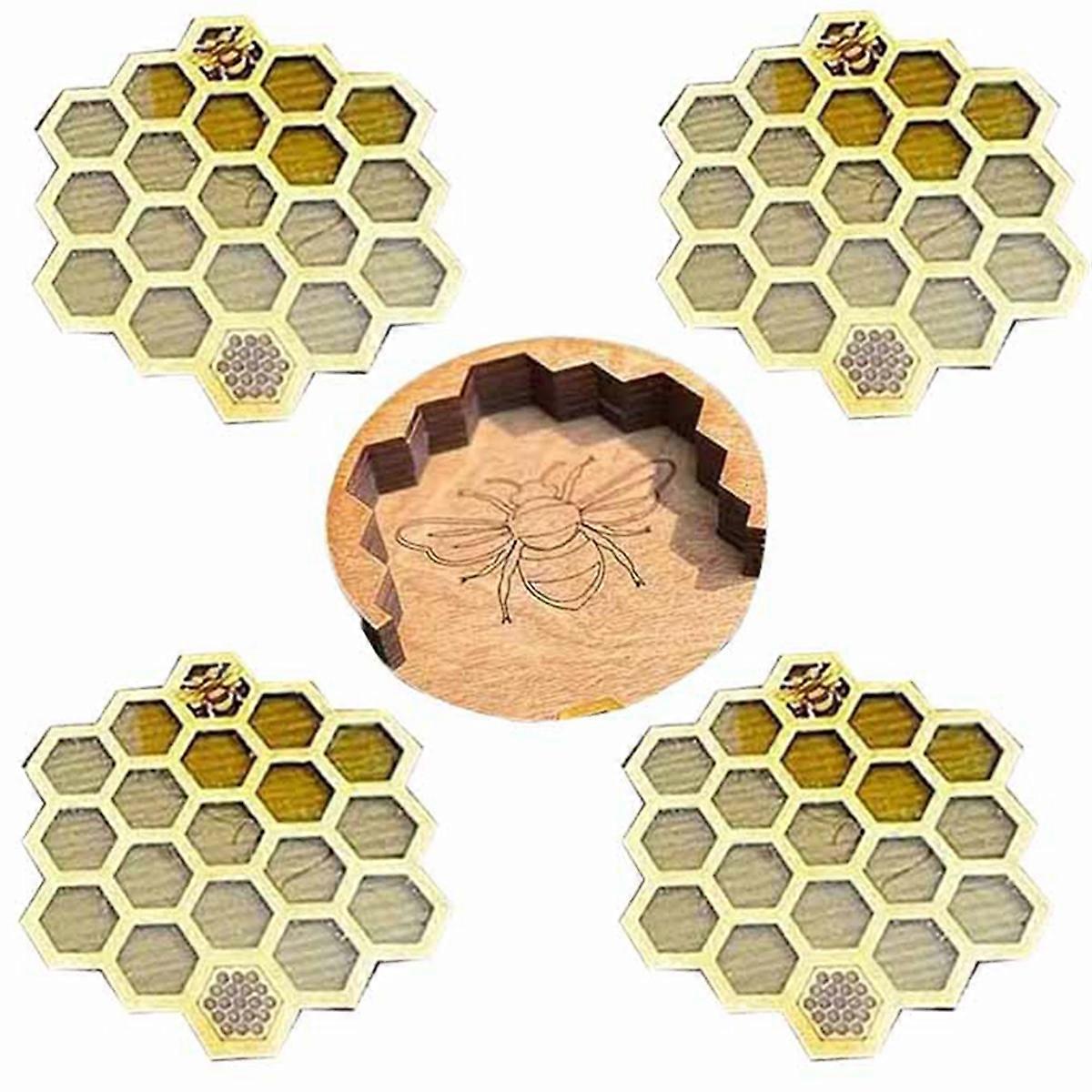 4Pcs Honeycomb Shaped Drink Coasters, Mug Coaster for Cold/   Drinks