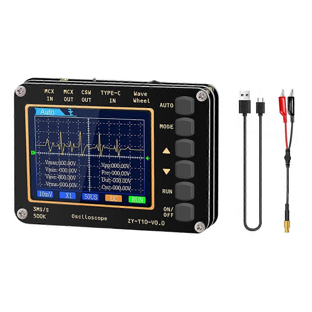 Digital Handheld Oscilloscope,Sampling Rate:3MS/S,Bandwidth:500kHz,AUTO Measurement,2.8-Inch LCD Scr
