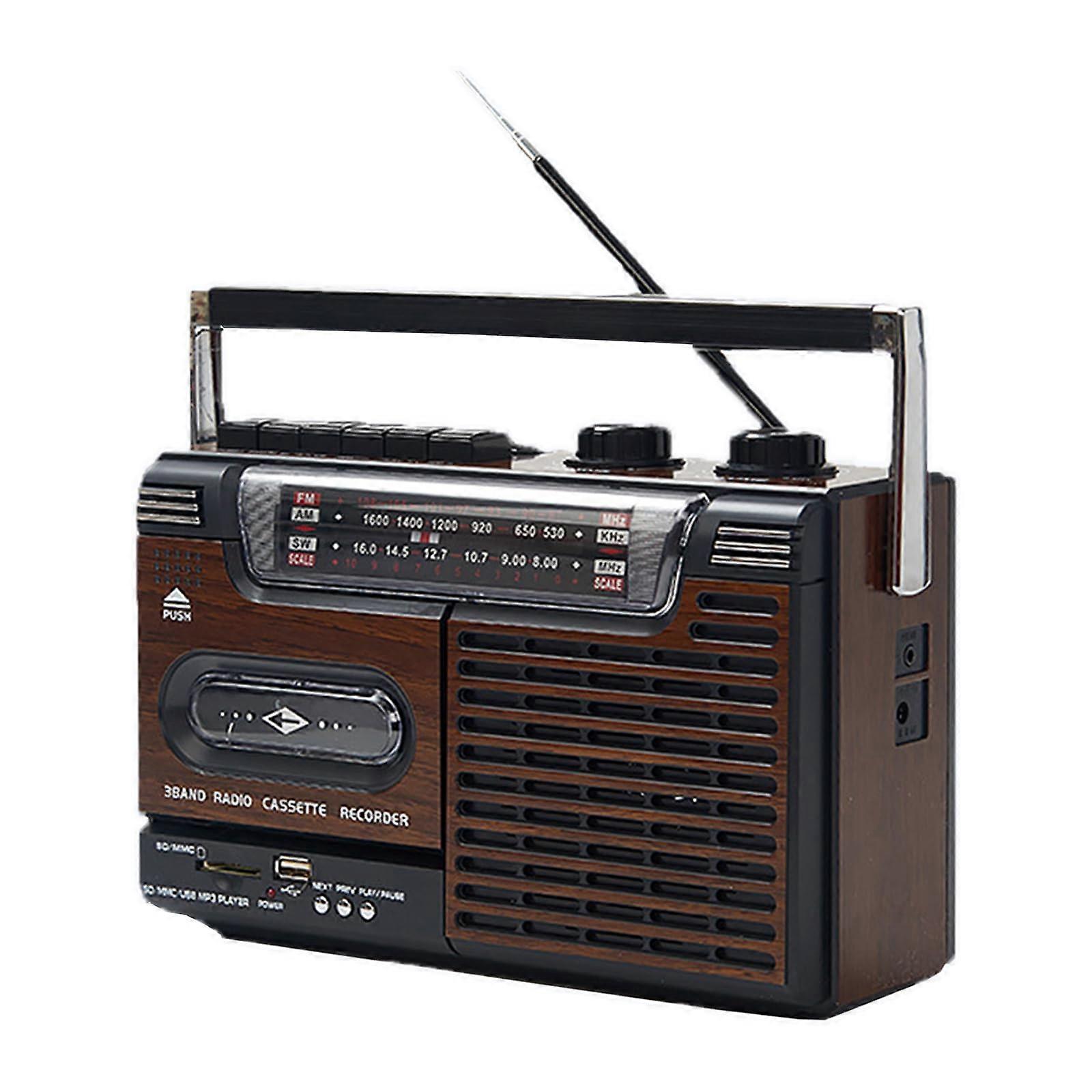 Cassette Tape Player Portable Telescopic Antenna 4Band Switching Super Bass USB Memory Card Headphone Jack Model A