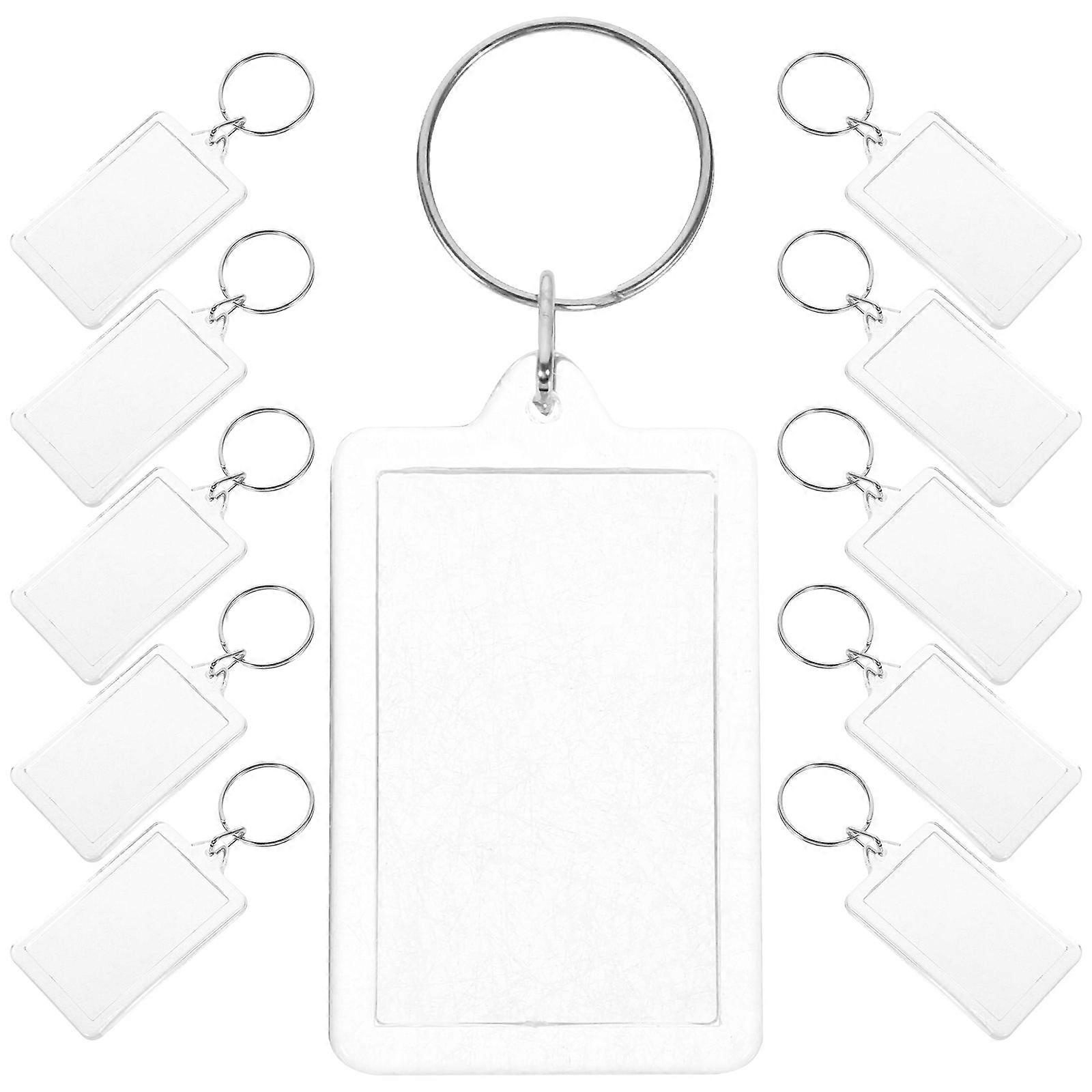 Diy Keychains Clear Photo Frame Keychain Friends 2.3×1.5×0.2in Photo Insertion 30Pcs