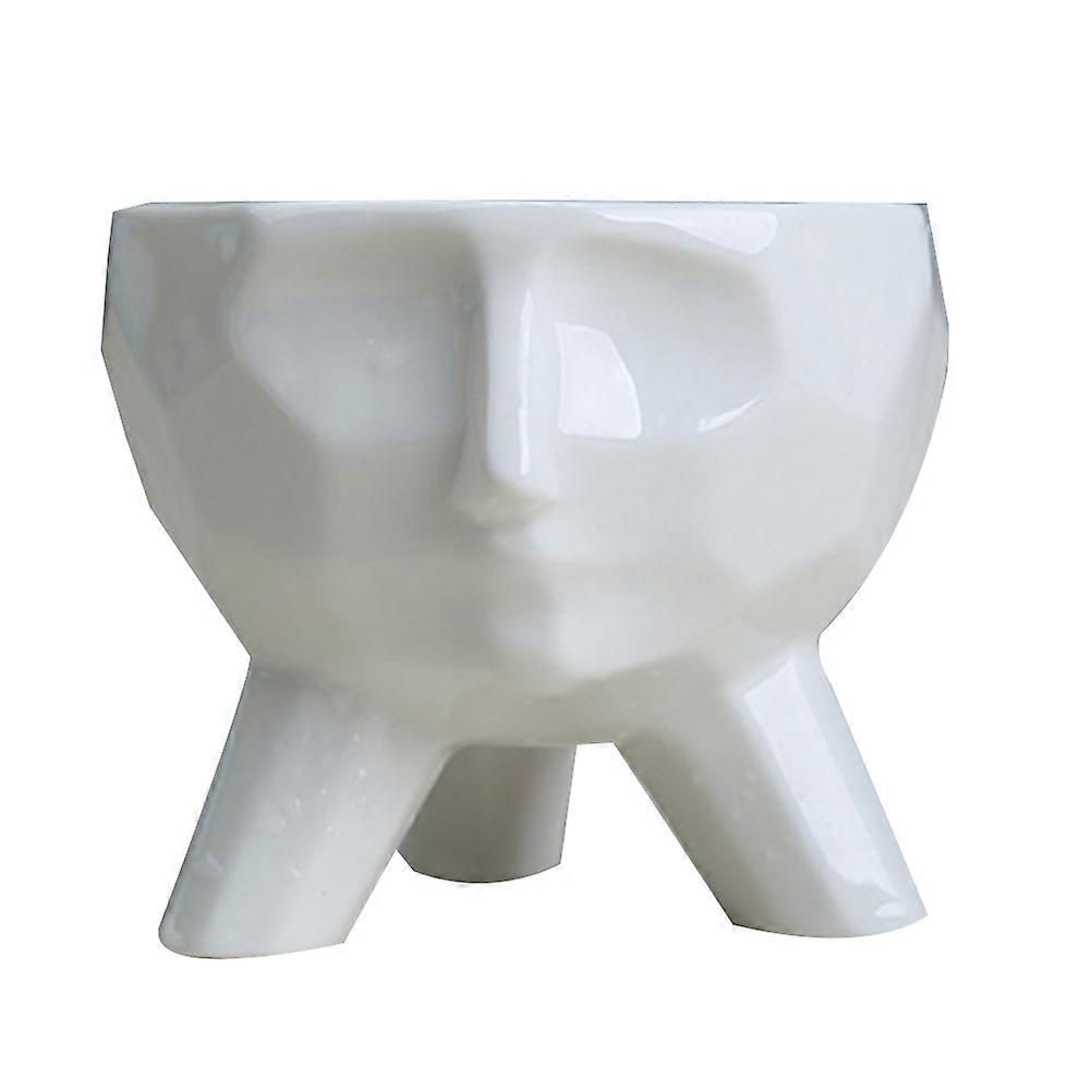 White Human Face Flower Pot for Succulents Ceramic 3Pcs Pack