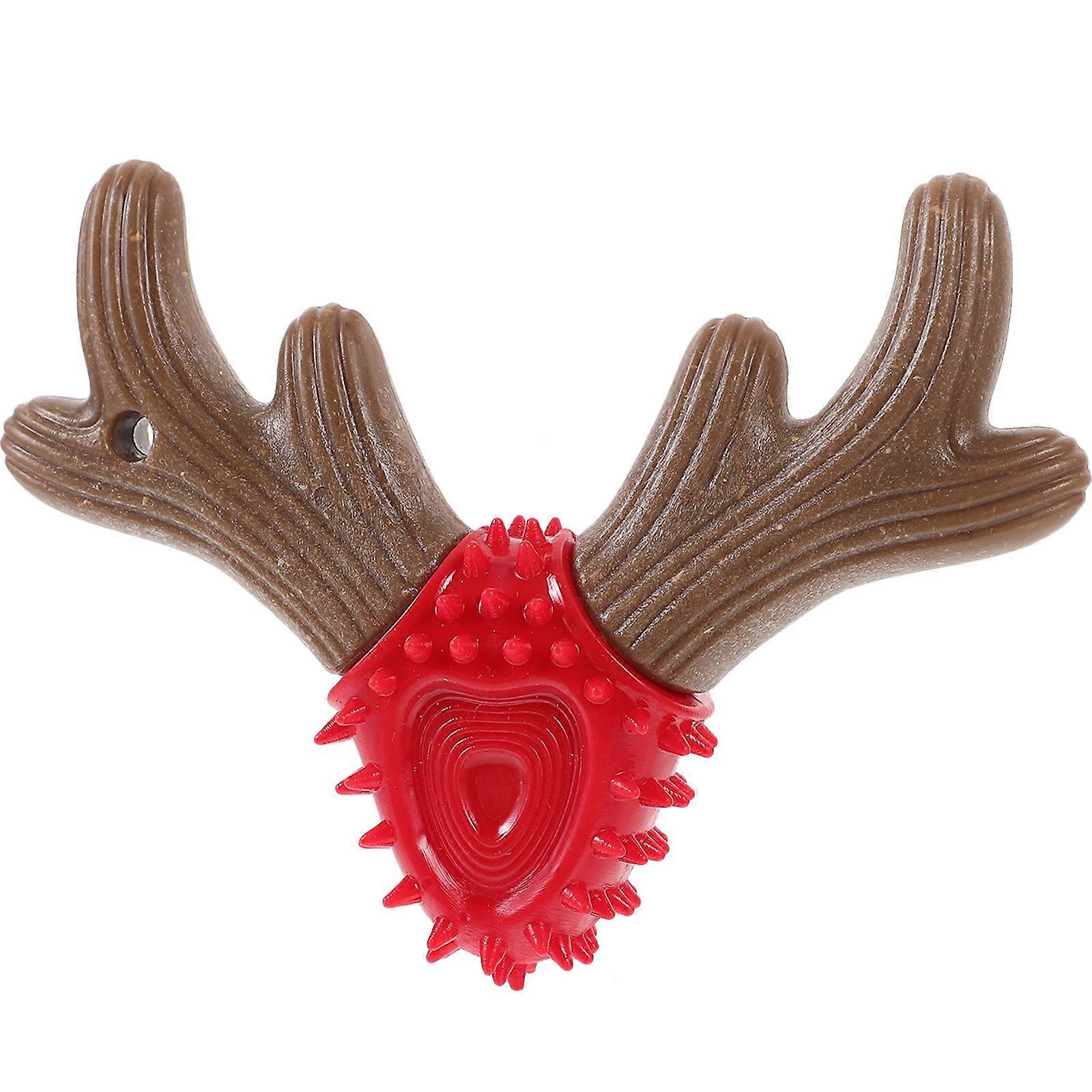 Dog Chew Toy Molar Toy for Teeth Grinding 3Pcs Durable Red Tpr Material