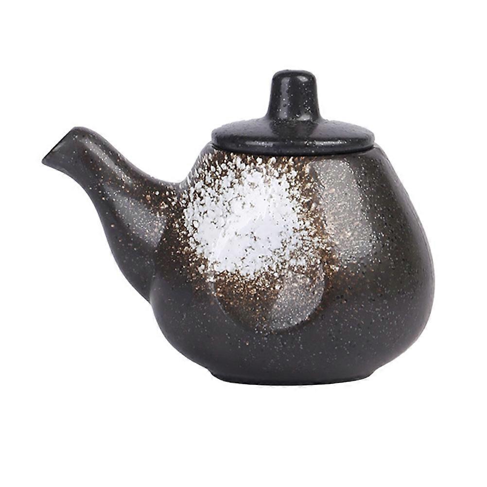Multi-Function Soy Sauce Dispenser Ceramic Kettle Shape Storage Holder Kitchen Use Prevent Dust Keep Clean 1Set