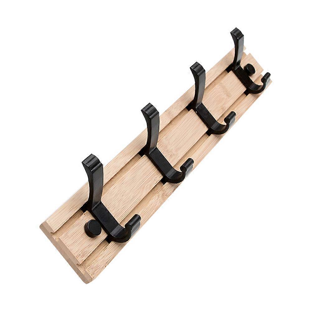 Wall Hanging Hook for Clothes Bamboo Coat Hat Hooks 2Sets