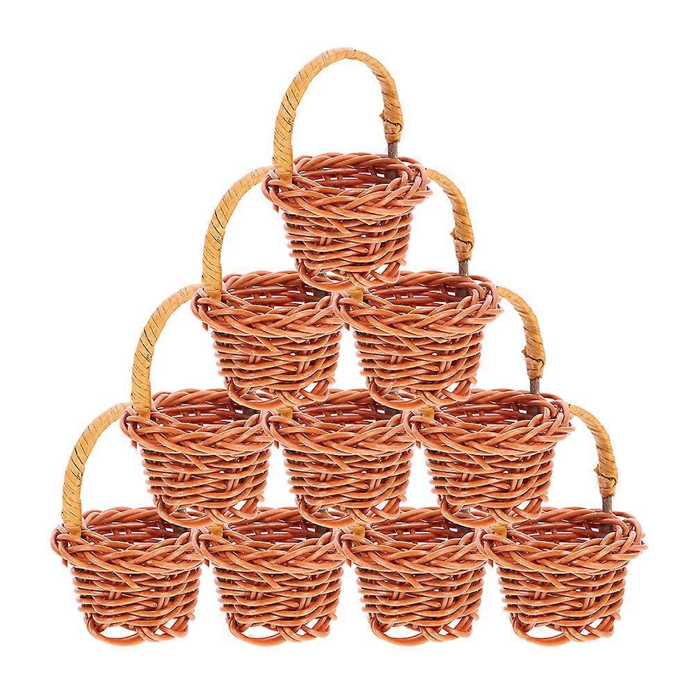 Brown Woven Mini Baskets for Storage Use 40Pcs Rustic Flower Baskets