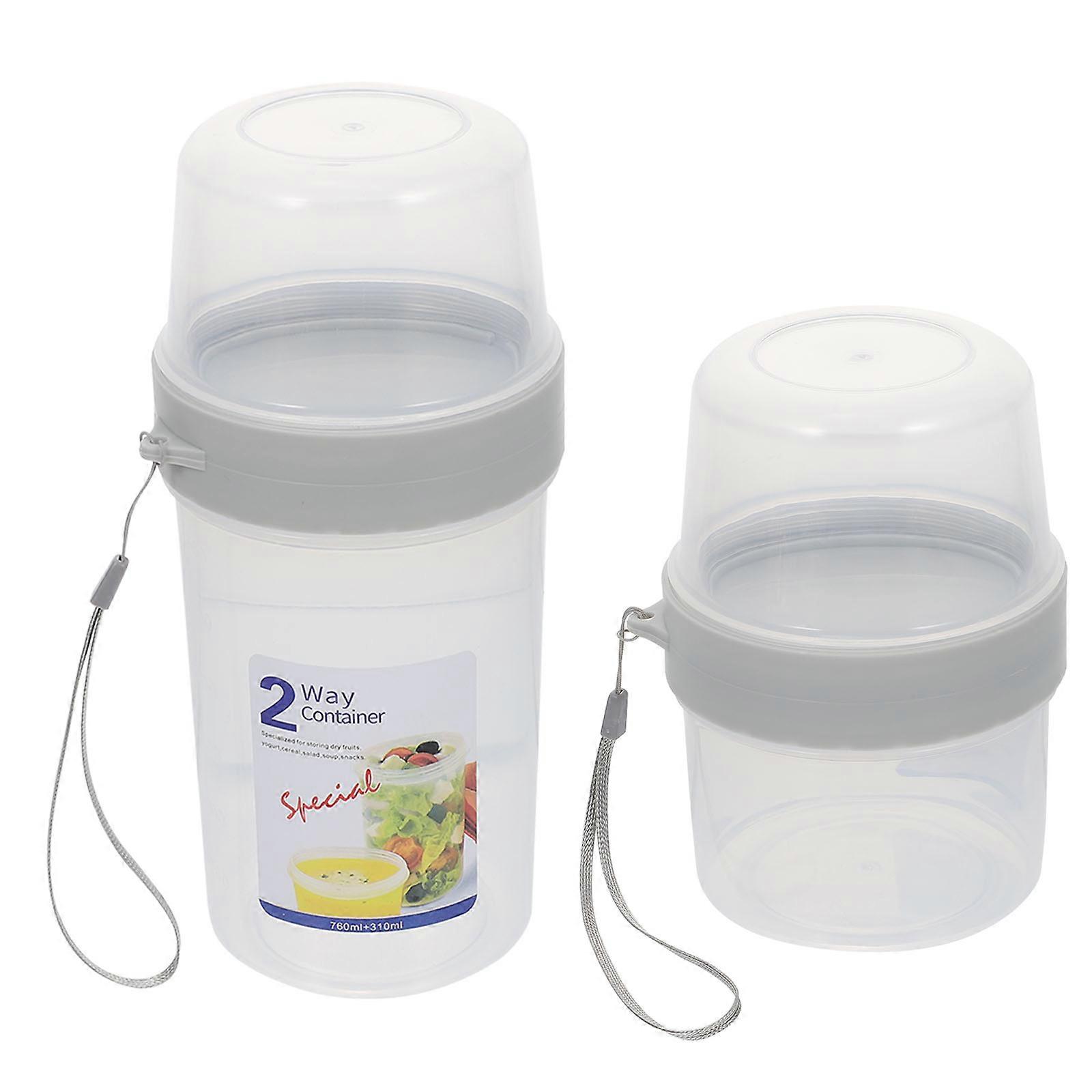 Storage Container Double Layer Sealing Box for Storing 2Pcs Portable Food Boxes