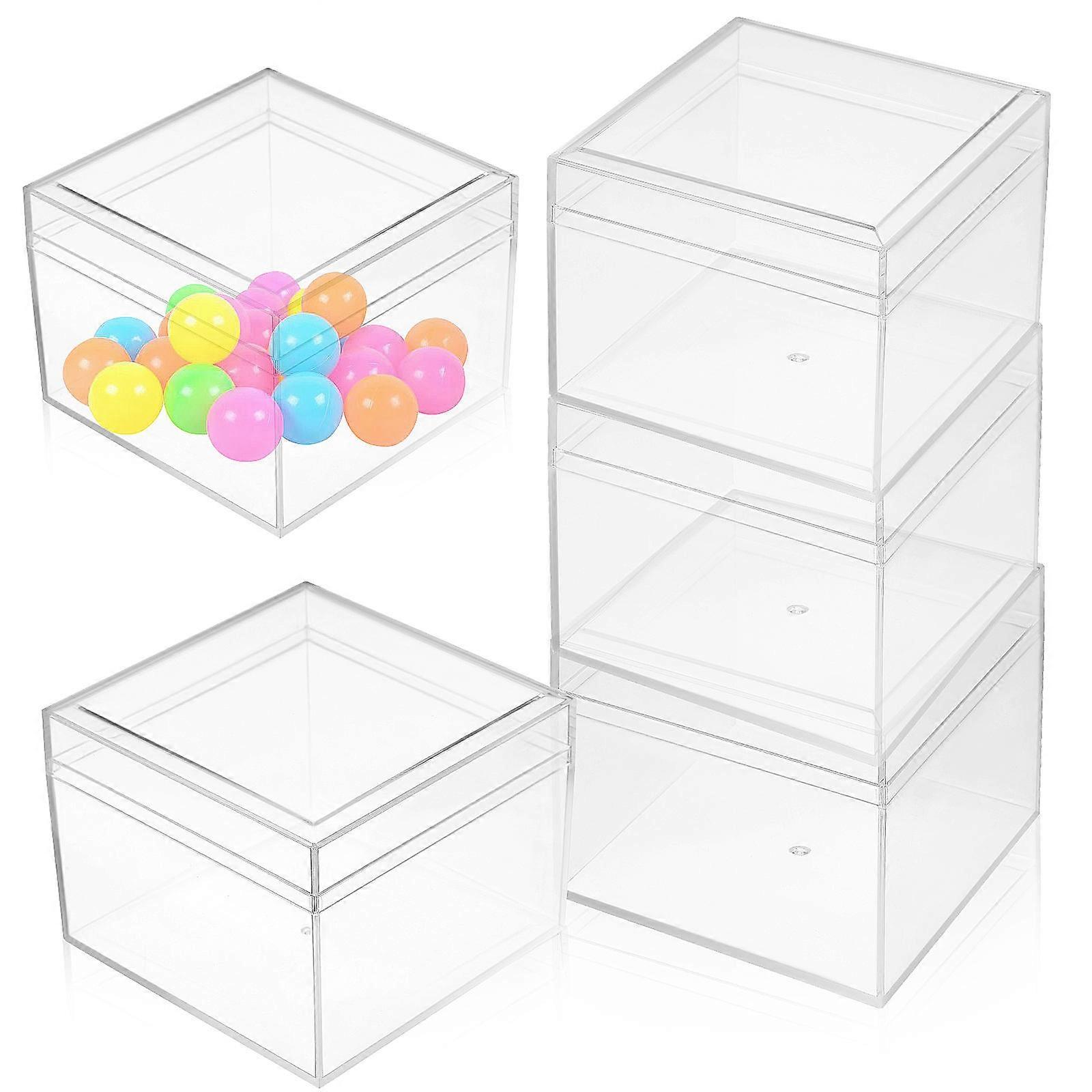 Acrylic Display Box With Lid For Home Storage And Party Favors Transparent 8Pcs Container