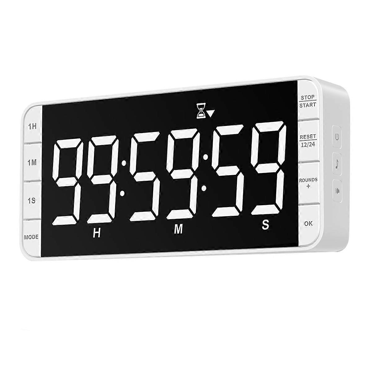 Kitchen Clock Timer,Interval Digital Timer, 7.8 Inch Large LED Display with 3 Brightness, 5 Alarms a