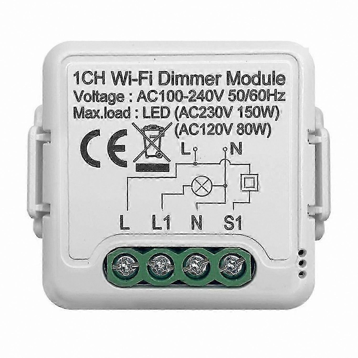 Smart Dimmer Switch Module, WiFi Enabled, 10A, 2-Way Control, Works with  Home and Alexa Voice Assistants